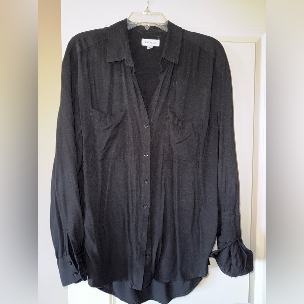 Evereve Black long sleeve Button Down Shirt